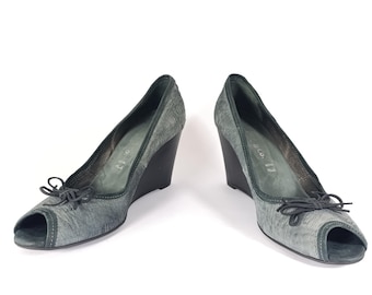 Y2K Italian wedges peep toe | size 40EU