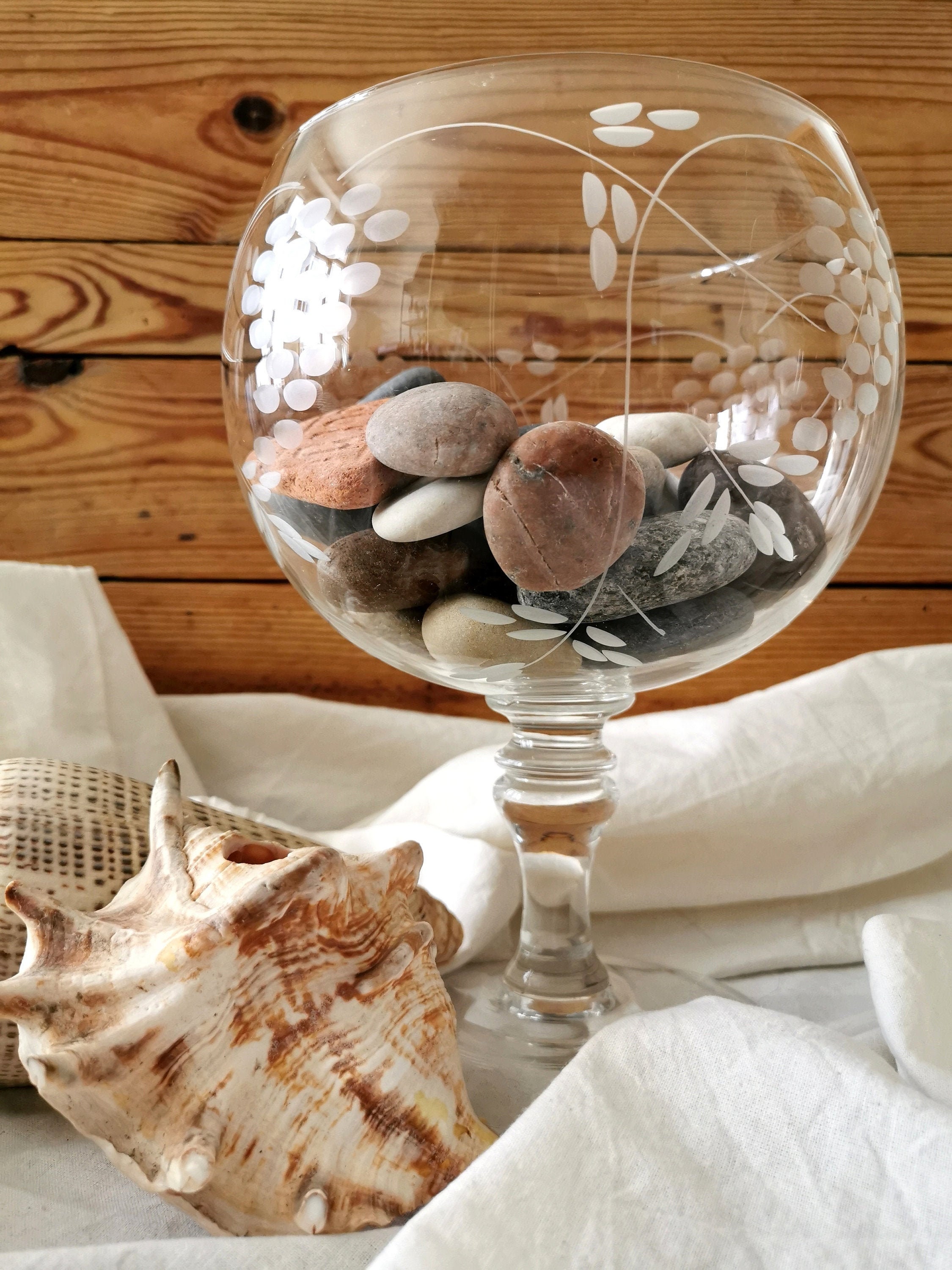 Coupe en Cristal Gravée Ancienne Décoration