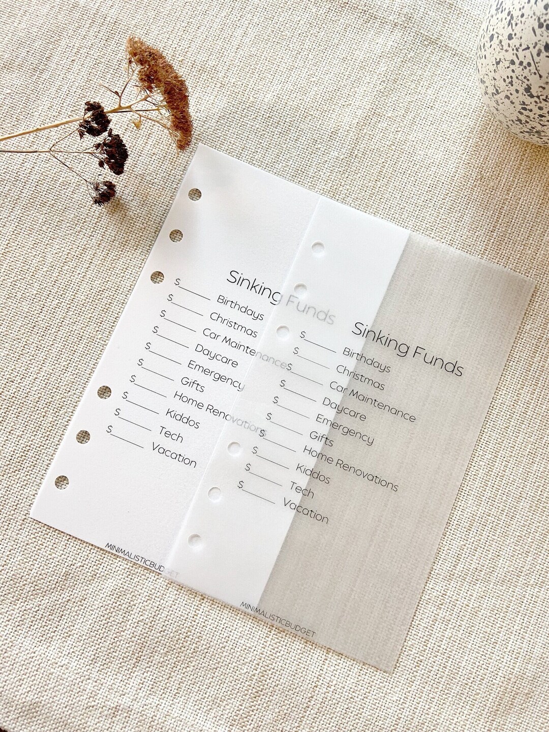 Personal Size Custom Sinking Funds Tracker | Laminated and Reusable ...