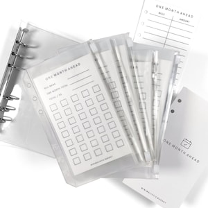 Plain/Blank One Month Ahead Savings Challenge Bundle | Cash Envelopes System | Minimal and Aesthetic | Budgeting Tools