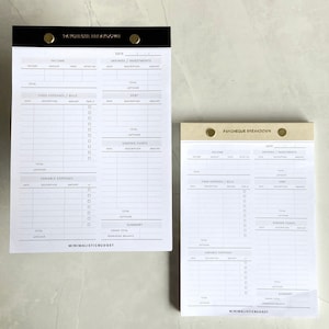 Notatnik A5 Paycheque Breakdown | System kopert na gotówkę | Minimalistyczne i estetyczne narzędzia do budżetowania | Artykuły papiernicze