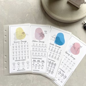 Personal Size Seasons Savings Challenges Bundle (Envelope Version) | Minimal & Aesthetic | Budgeting Tools