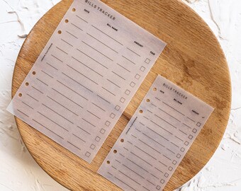 BILLS TRACKER | Cash Envelopes System | Minimal & Aesthetic Budgeting Tools | Stationery