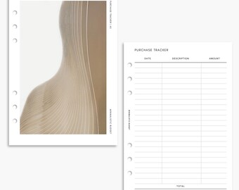 A5 Purchase Tracker Inserts: Minimalist Budgeting Stationery