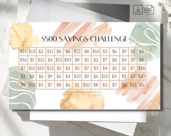 Digital Download A6 Savings Challenge Tracker | Printable PDF | Minimalistic and Chic | Savings Trackers | Budgeting Tools