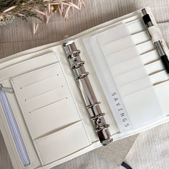 Storage Binder for Photos or Documents with Cream Vegan Leather