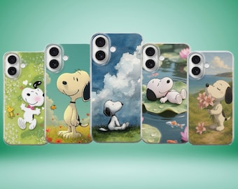 Snoopy Phone Case Woodstock Friends Cute Gift Cover for iPhone 17 Pro Max 16 15 14 13 16e 12/12 Samsung S25 S24 Ultra A16 A56 Pixel 10/10Pro