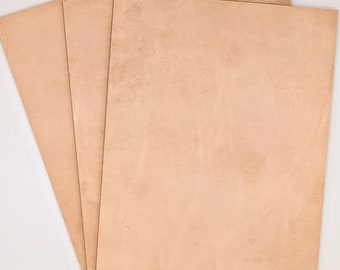 BUFFED LEATHER SOLE / Natural Veg Tanned Leather Sole / 4mm / 10X14&quot; Panel / Shoe Repair / Shoe Making / Leatherworking / Leather Craft