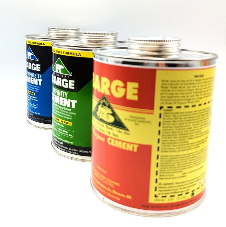 K&ouml;nnte beinhalten: Drei Klebstoffdosen mit verschiedenen Etikettenfarben. Die blaue Dose tr&auml;gt die Aufschrift "Original All Purpose TF Cement". Die gr&uuml;ne Dose tr&auml;gt die Aufschrift "Original Infinity Cement". Die rote Dose tr&auml;gt die Aufschrift "Original All Purpose Cement".