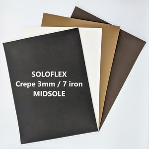 SOLEFLEX Crepe MID-SOLE 3mm / 7 Iron Shoe repair Mid-sole Panel / 9x12&quot;