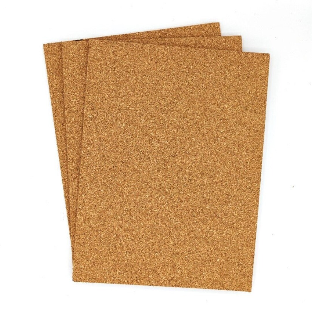 NATURAL CORK PANELS / Compact Grain / 12x9 / 3mm & 6mm / Shoe Repair