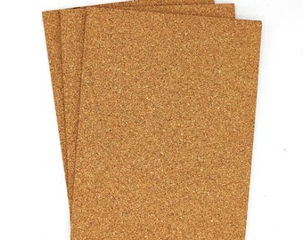 NATURAL CORK PANELS / Compact Grain / 12x9" / 3mm & 6mm / Shoe Repair Applications / Shoe Making Parts / General Crafts