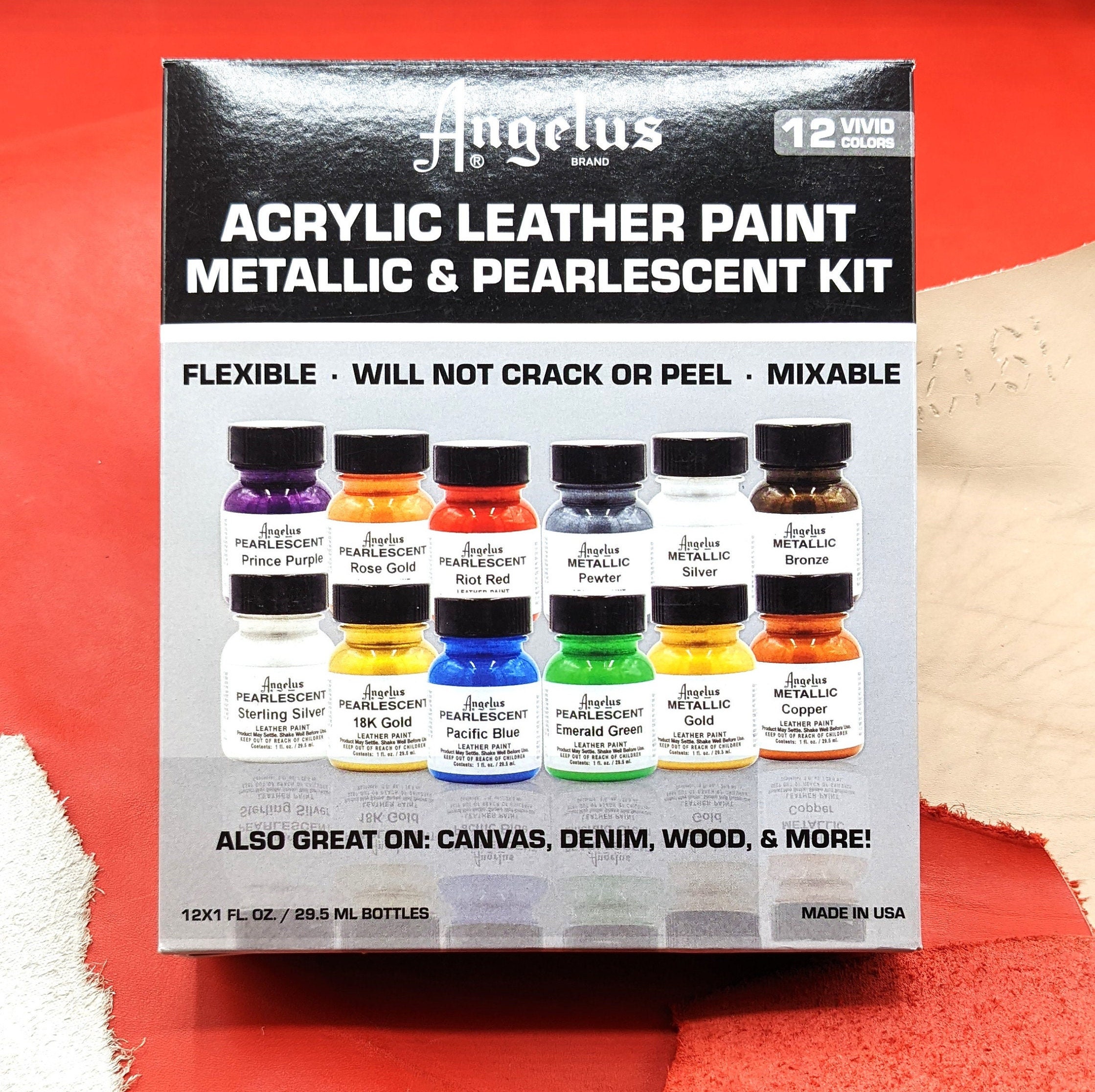 Angelus Leather Paint 1 oz Pewter
