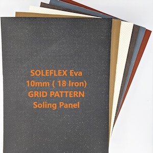 SOLEFLEX EVA Grid Pattern Sandal Sole Repair Panel 10mm / 8.75&quot; X 11.50&quot;/ Shoe Repair / Shoe Making / Thermo-Moldable Sole