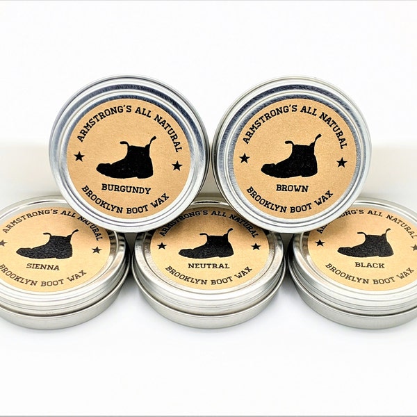 Brooklyn Shoe/Boot Wax 2oz. ARMSTRONG'S ALL NATURAL / Shoe Care/Shoe Polish Wax/Shoe Paste/