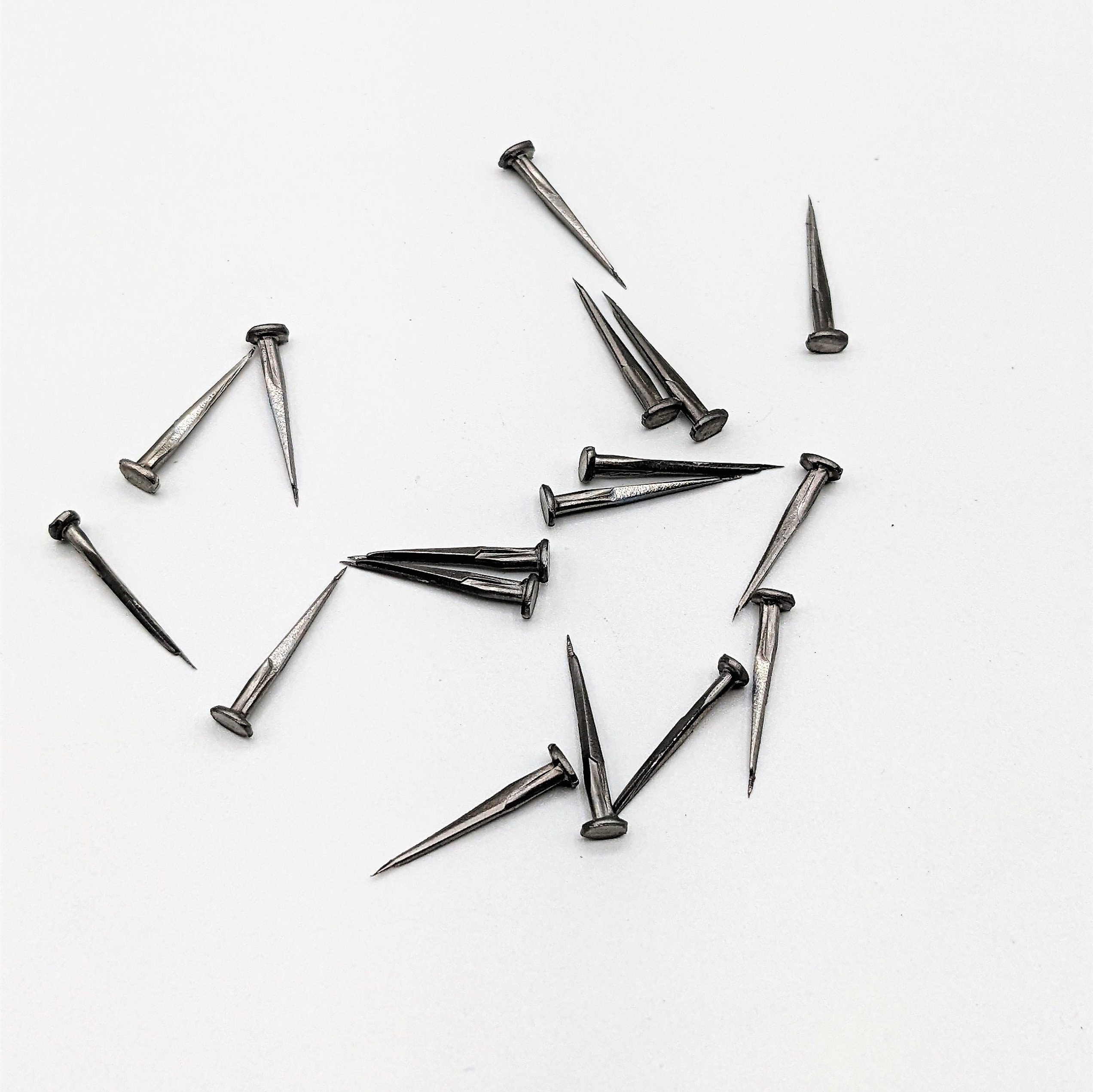 300x Brass NailsSmall 10mm Pins Round Head Shoe Repair Hobby Wall Hanging 