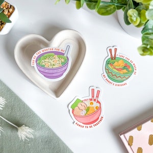 Cute, Colorful Good Soup (Ramen, Sinigang, Wonton Soup) Vinyl Stickers for Hydroflasks & Laptops