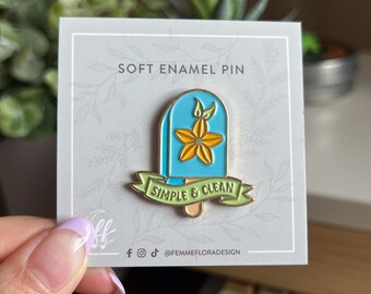 Star Fruit Sea Salt Ice Cream Simple and Clean KH Inspired Video Game Pastel, Soft Enamel Pin