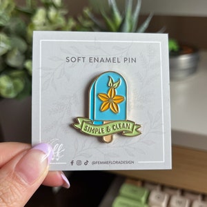 Star Fruit Sea Salt Ice Cream Simple and Clean KH Inspired Video Game Pastel, Soft Enamel Pin