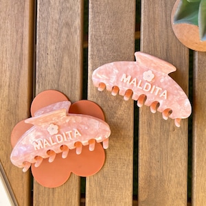 Maldita Filipino Cute, Pink Pastel Hair Claw Clip for Hair Accessories
