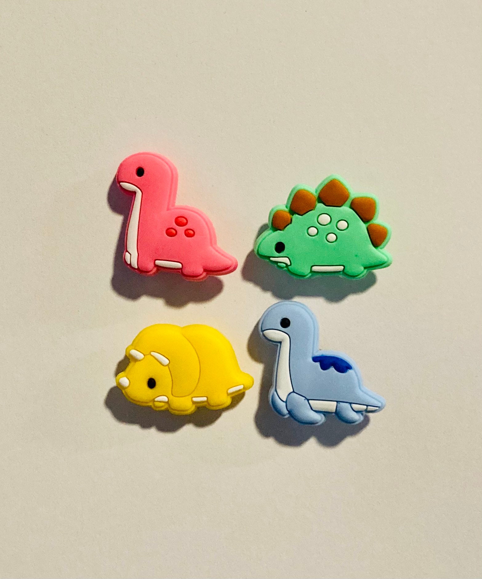 Shoe Charms 4 Piece Cute Baby Dinosaurs set