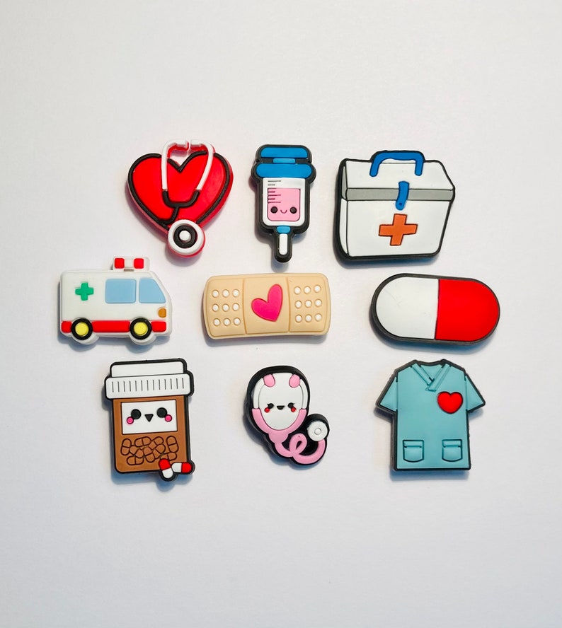 Shoe Charms 9 Piece Medical Nursing Doctor Set