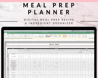 Meal Planner Excel | Etsy