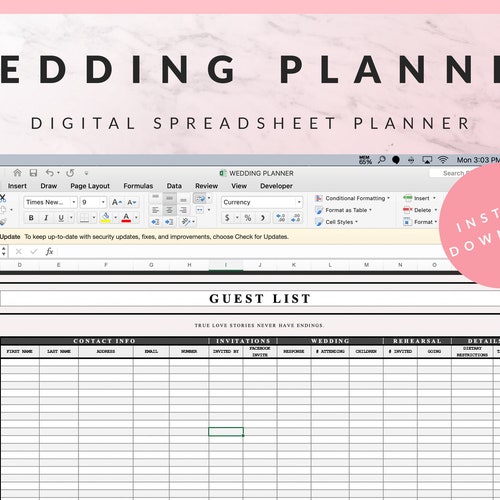 reddit wedding planning spreadsheet