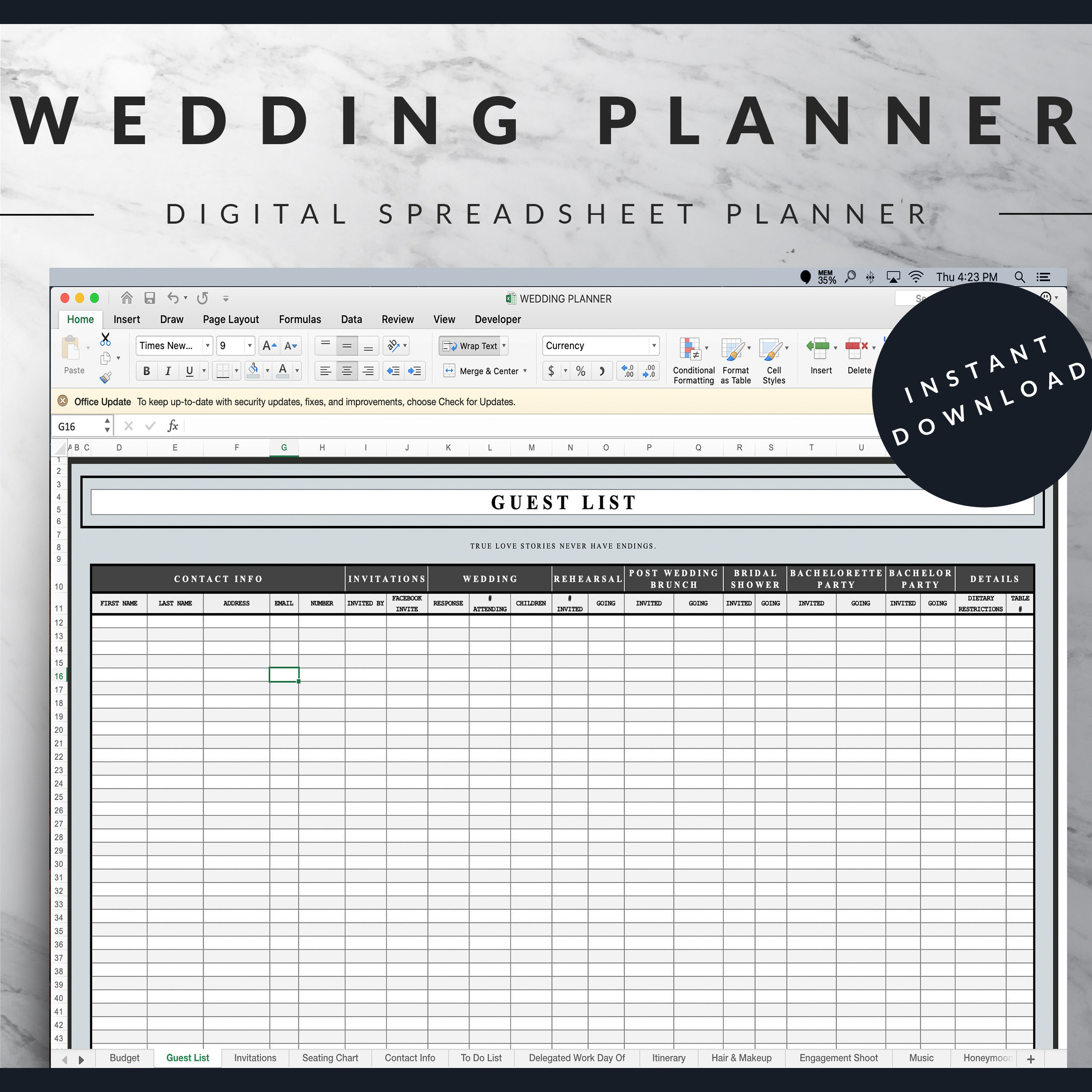Wedding Planner Bundle Light Blue Excel Spreadsheet And Etsy Wedding Planner Bundle Light Blue Excel Spreadsheet And Etsy