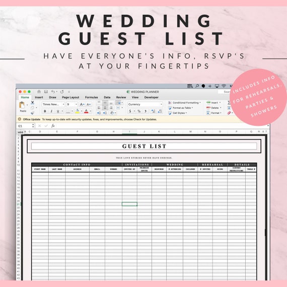 Wedding Invitation Excel Template Wedding Invitation Excel Template