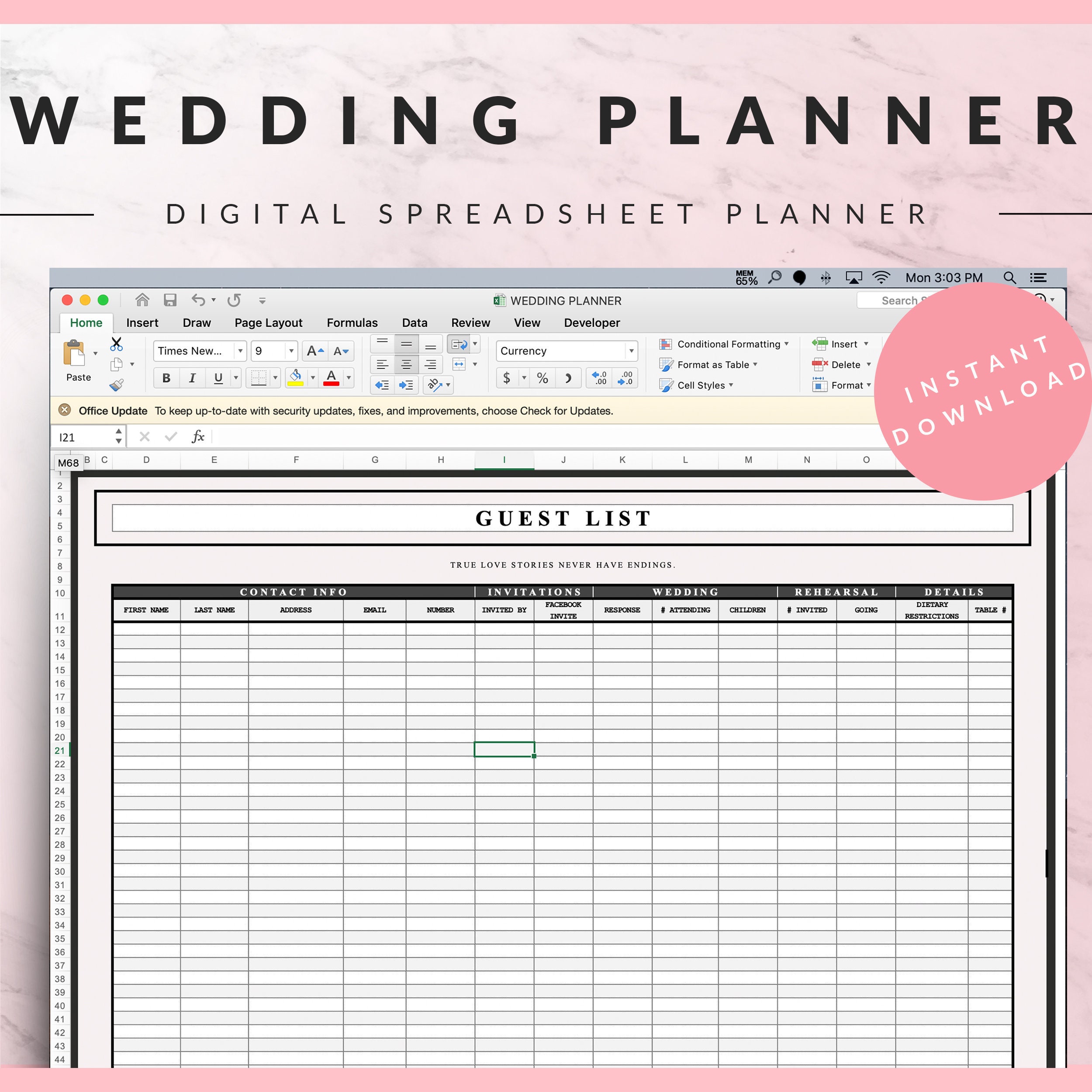 Wedding Planner Excel Template Wedding Planner Excel Template
