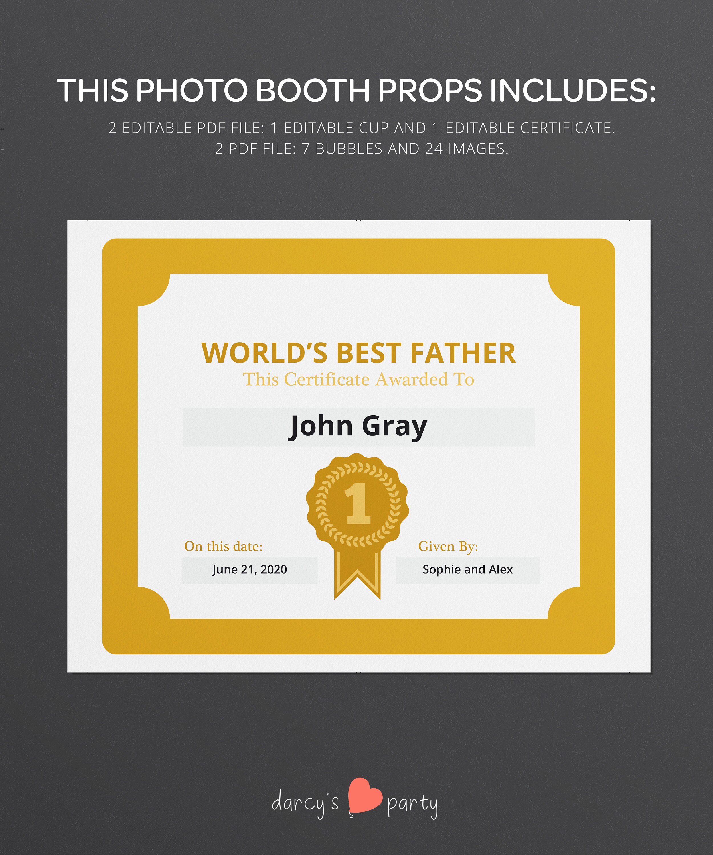 Printable Father's Day Photo Booth Props Father's Day - Etsy