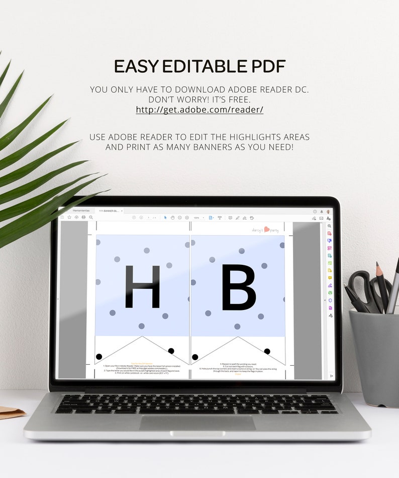 Printable Birthday Banner Birthday Decorations Simple Banner PRINTABLE Happy Birthday Banner Banner Digital Black Birthday Decoration