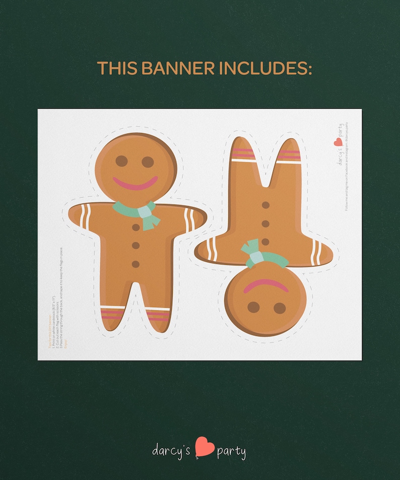 Gingerbread Man Banner Gingerbread Man Bunting Garland | Etsy