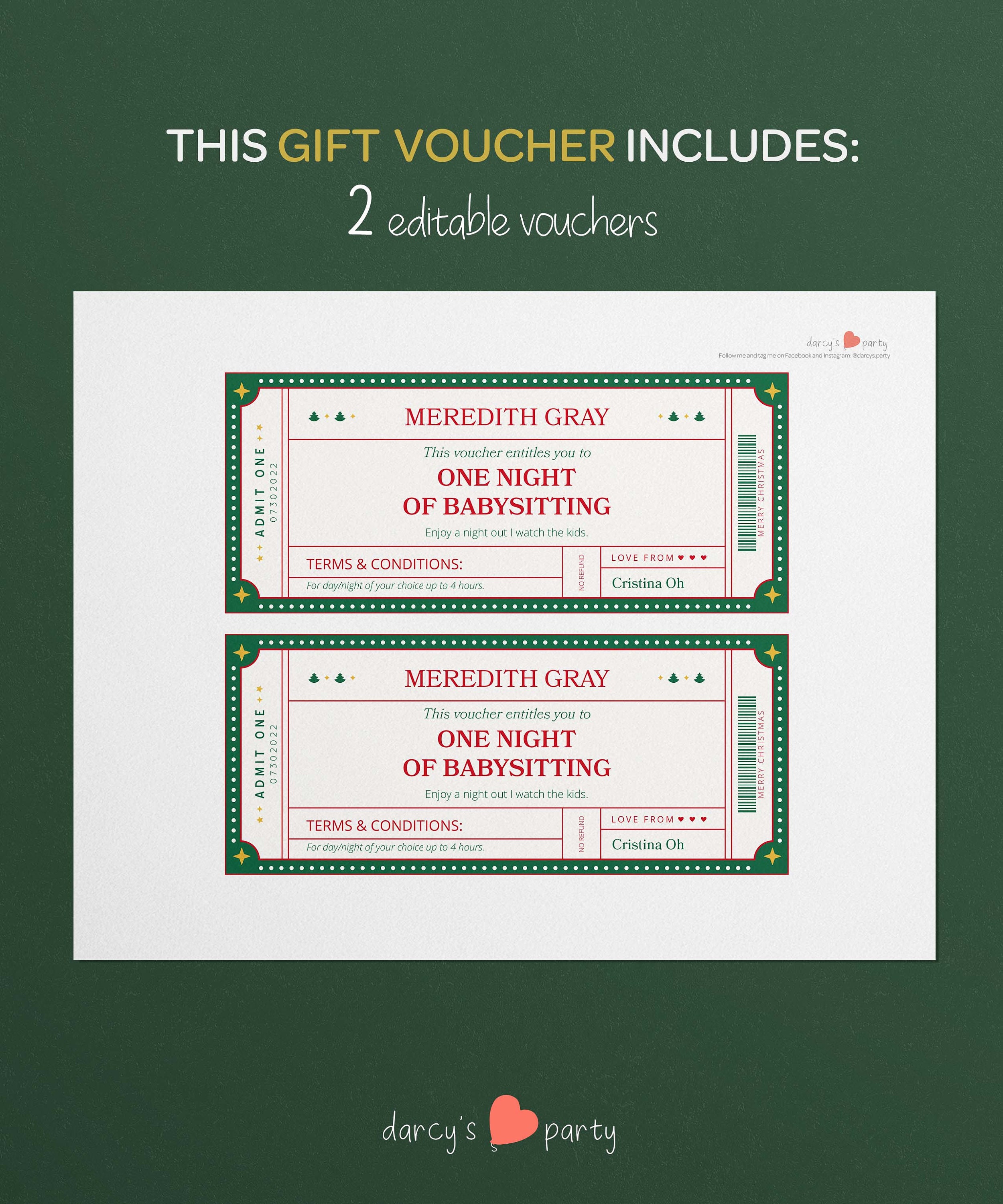 Printable Christmas Coupon Template