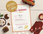 Elf warning letter Letter from Elf Printable Customized Elf Behavior Report Letter Elf Template Christmas Tradition Santa Letter Elf Kit