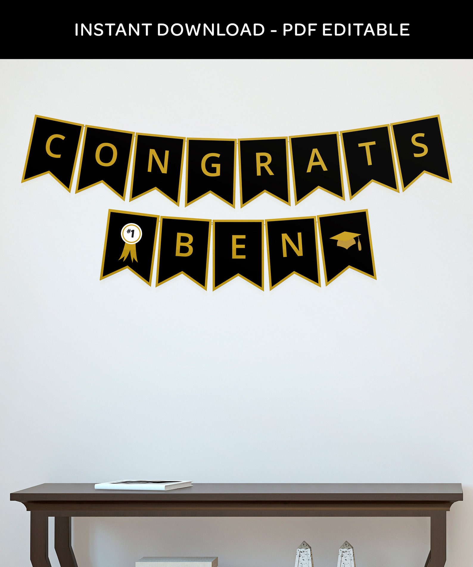 Congratulations Banner, Graduation Banner Printable, EDITABLE ...