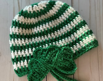 St Patrick's Beanie/St Patrick's hat/Shamrock Hat/Shamrock Beanie/St Patrick's Photo prop/Spring hat/