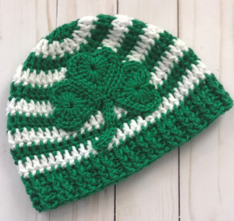 Shamrock Hat & Beard Set, St. Patrick's Day Beanie, Leprechaun Costume Prop image 3