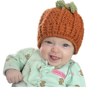 Crocheted Pumpkin Baby Hat/Pumpkin Hat/Fall baby hat