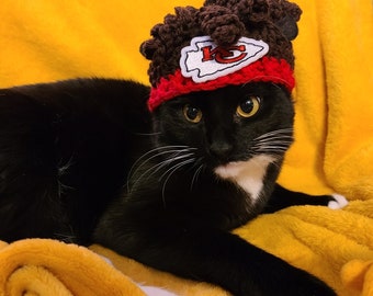 Cat Hat/Mahomes Cat Hat/Cat Beanie/Football Cat Hat/Football Cat beanie/Cat Sports Beanie