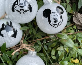 Set of six (6) handmade Mickey/Minnie ornaments
