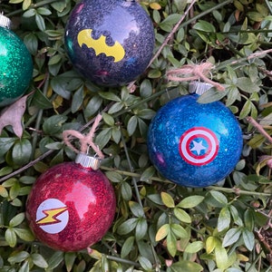Set of six (6) handmade marvel/DC  ornaments