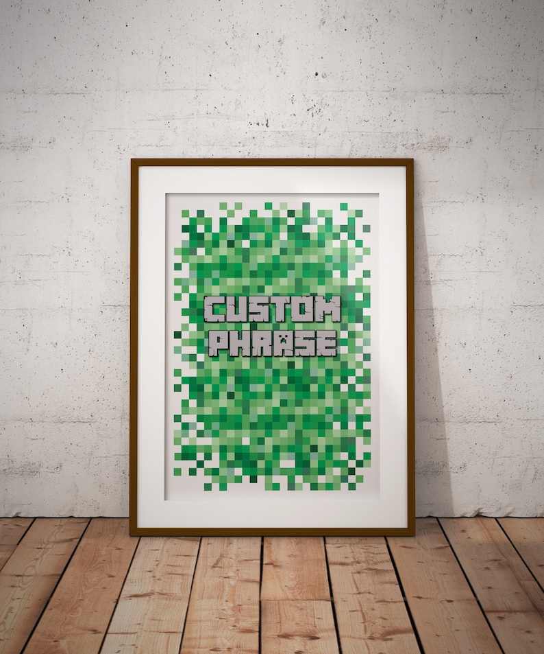 DOWNLOAD Personalised Creeper Minecraft Poster Wall Print Etsy
