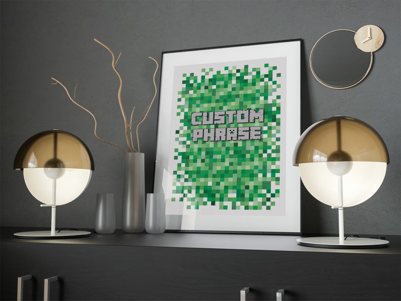 DOWNLOAD Personalised Creeper Minecraft Poster Wall Print Etsy
