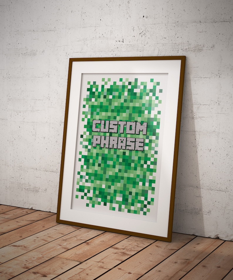 DOWNLOAD Personalised Creeper Minecraft Poster Wall Print Etsy