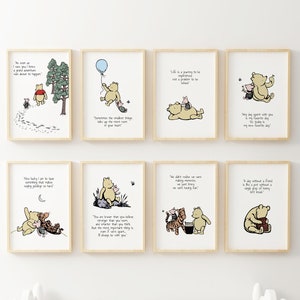 Winnie the Pooh Quote Prints, Winnie the Pooh Poster,  Pooh, Baby Shower Pooh, Nursery Decor, Nursery Wall Art, New Baby Gift