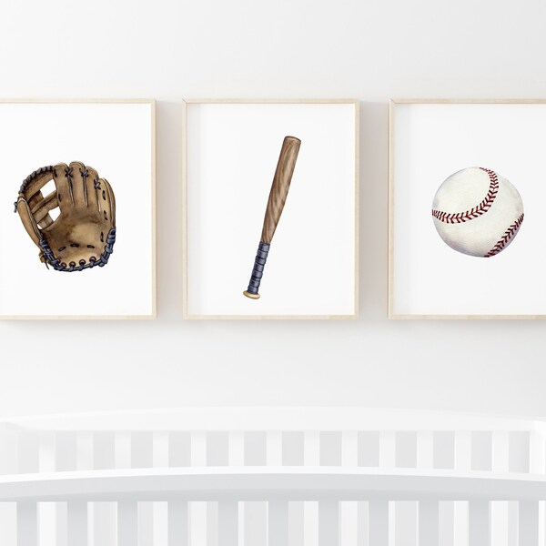 Baseball Druck, Baseball Poster, Kinderzimmer Wand dekor, Baseball Druckbares Set, Jungen Kinderzimmer Druck Set, Kinderzimmer Baseball Druck, JungenZimmer Dekor, Kinder