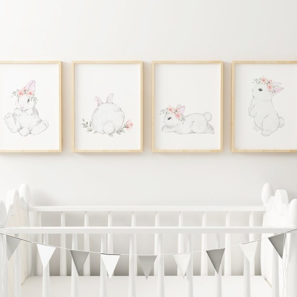 Bunny Print Set,Nursery Wall Decor,Bunny Print,Bunny Wall Decor,Bunny Nursery Decor,Bunny Wall Art,Bunny Nursery Wall Art,Nursery Print