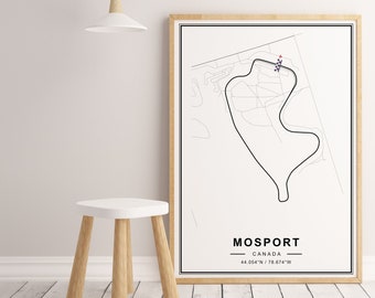 Mosport Rennstrecke Print | Digitaler Download | Mosport Poster | Mosport Rennstrecke Karte Print | Mann Geschenk| Kanadische Rennstrecke Print